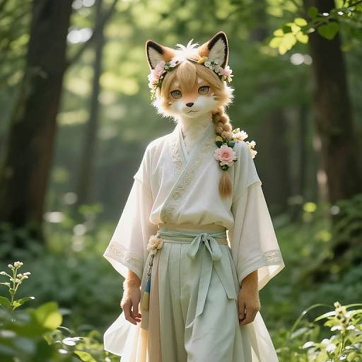 Gentle Gay Furry Femboy in Forest