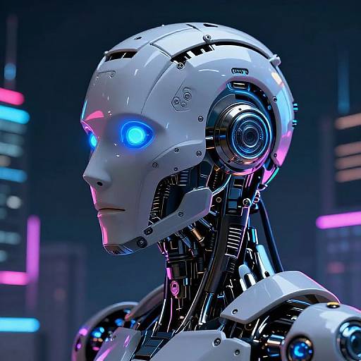 Futuristic Android Profile Close-Up