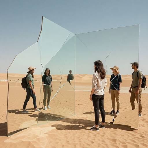 Surreal Desert of Fragmented Mirrors