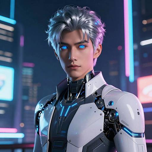 Futuristic Cybernetic Handsome Man