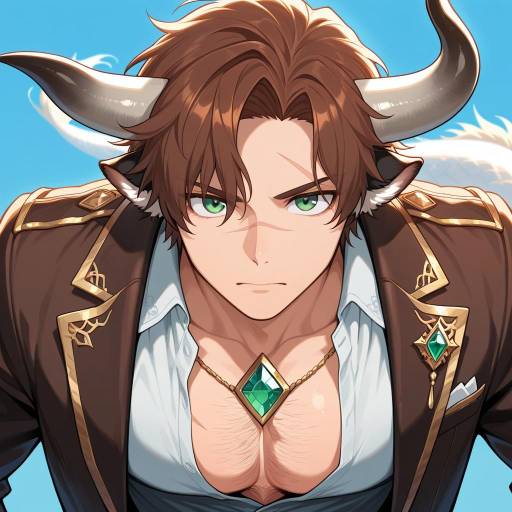Adventurous Young Man with Cow Features Adventurous Young Man with Cow Features