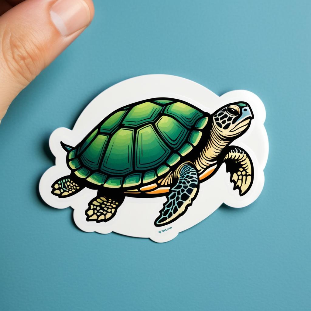 Serene Turtle Sticker Design