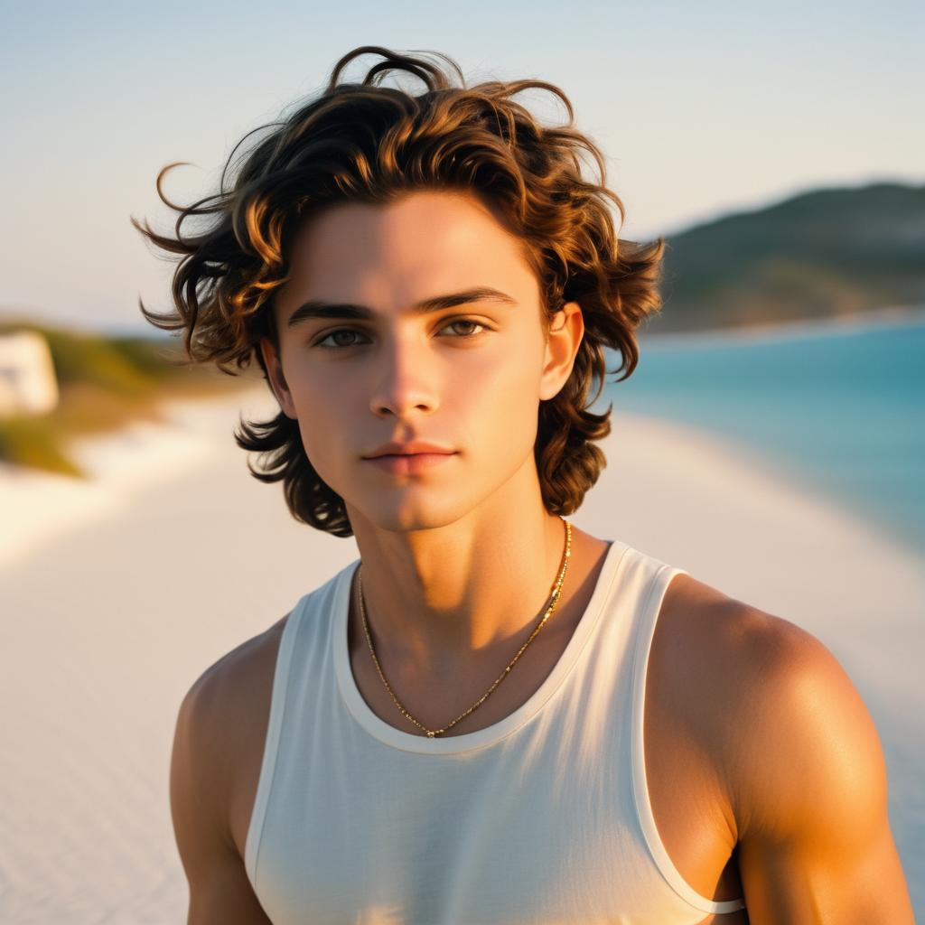 Stylish Young Man at the Beach