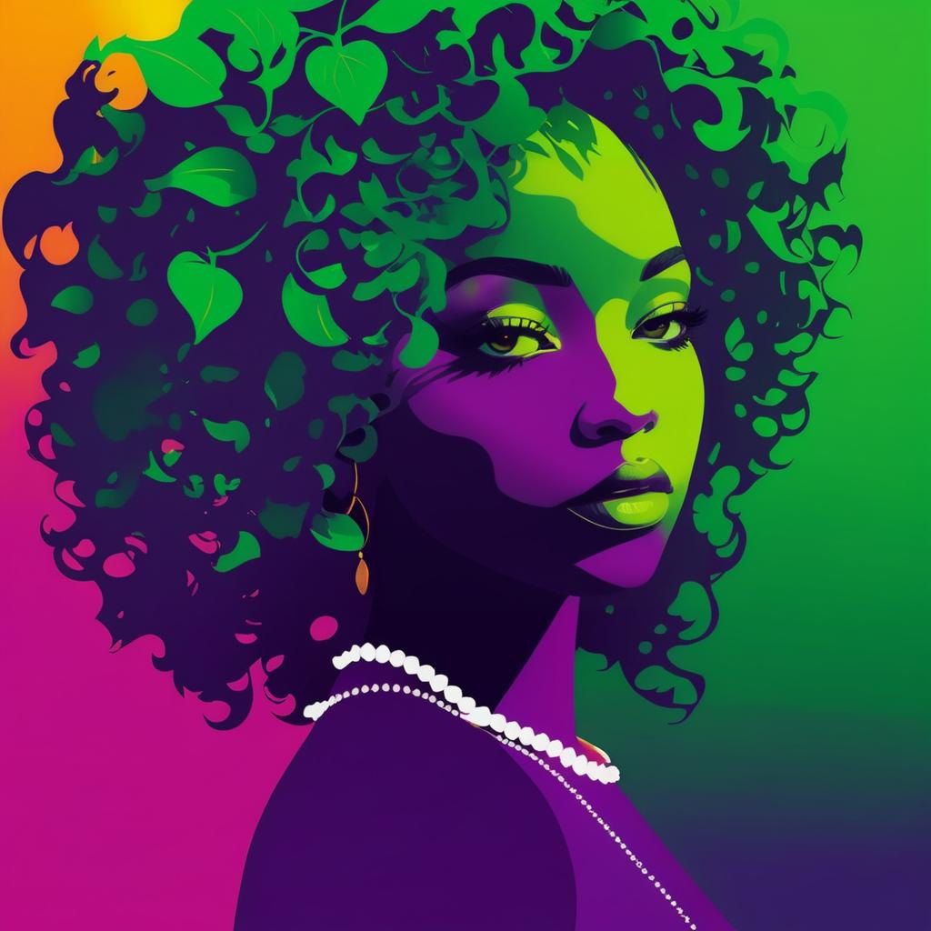 Vibrant Silhouette Portrait of a Girl