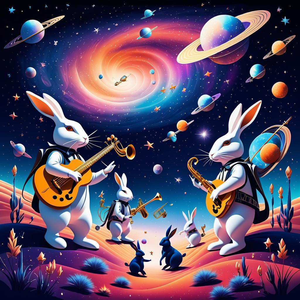 Jazz Playing Rabbits in Space Adventure