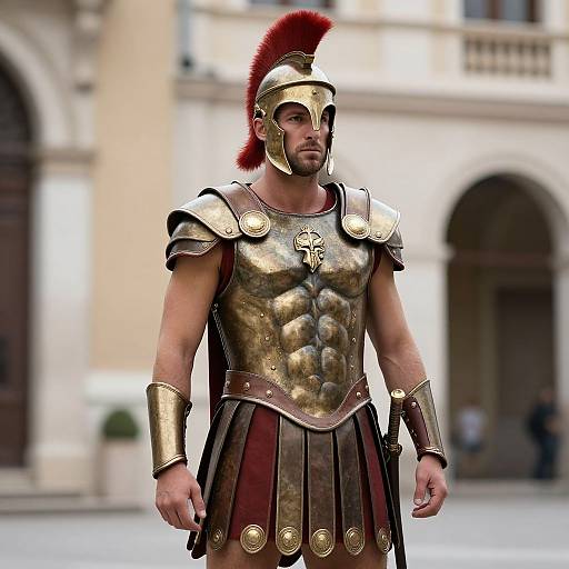 Spartan Warrior in Gladiator Costume