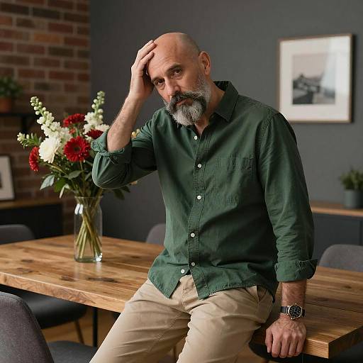Portrait of Middle-Aged Man Indoors