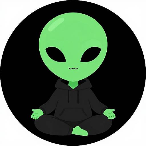 Friendly Green Alien Meditating Avatar