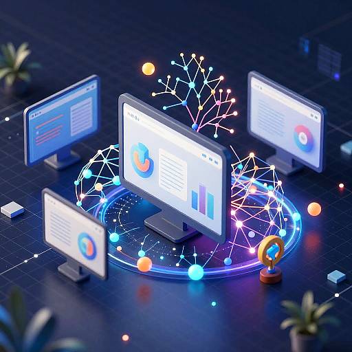 Abstract AI Website Generator Visual