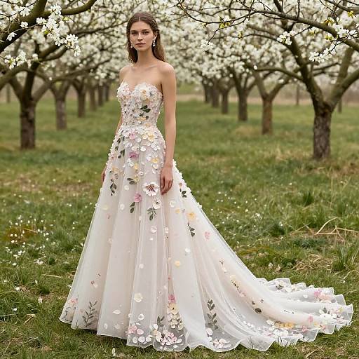 Nature-Inspired Pastel Wedding Dress