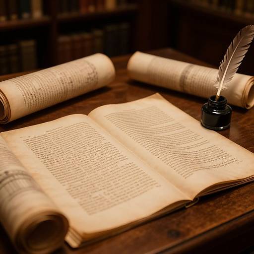 Ancient Library Documentation Scene