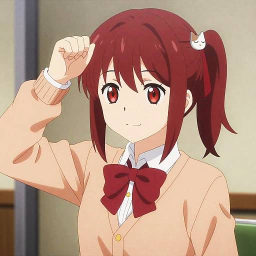 Adachi Rei Red-Eyed Schoolgirl Portrait