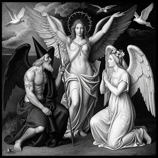 Mystical Triangular Formation in Black and White