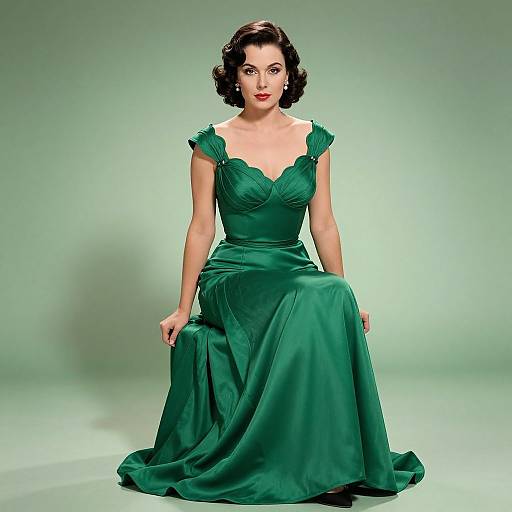 Elegant Emerald Green Evening Gown