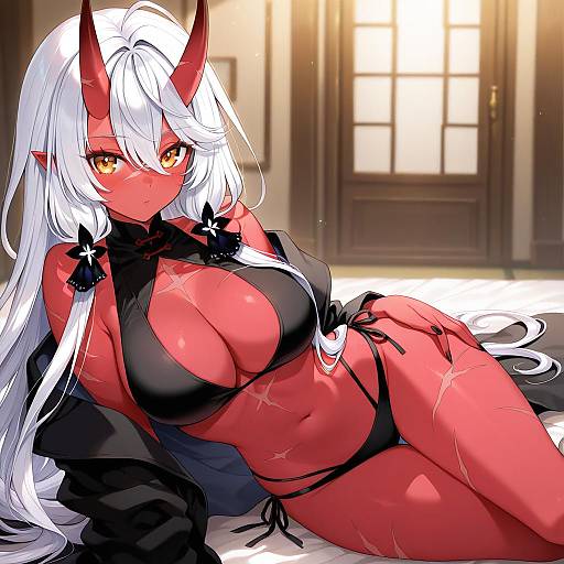 Illustration of Akumi (yoclesh), vyugen in the style of Cuteg