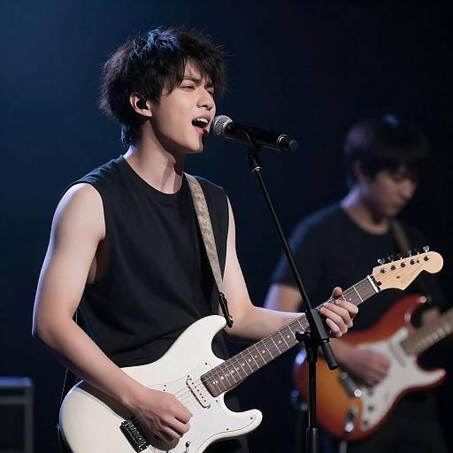 Dynamic Rock Performance Under Stage Lights