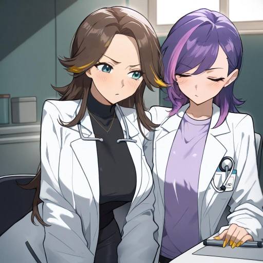 Two Girls in Lab Coats with Pokemon