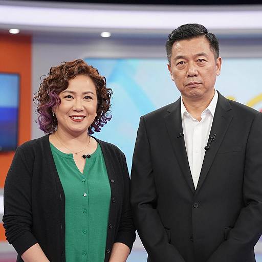 Bright Indoor Scene with Contrasting Expressions