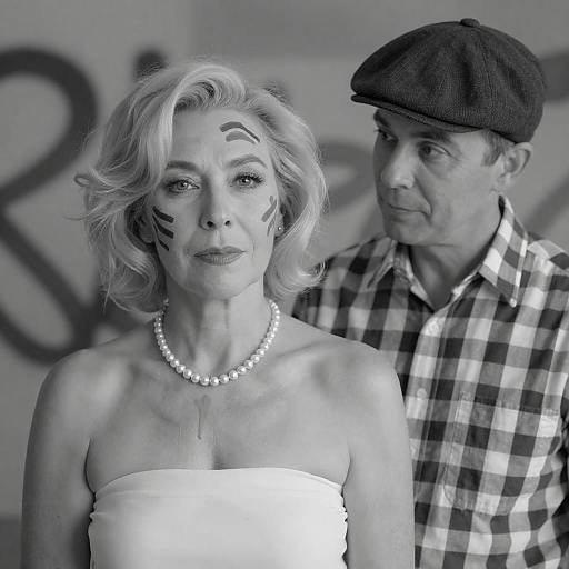 Artistic Black-and-White Portrait of Couple