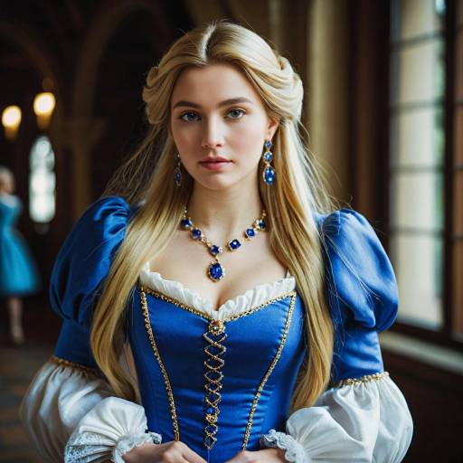 Woman in Blue Rapunzel Costume