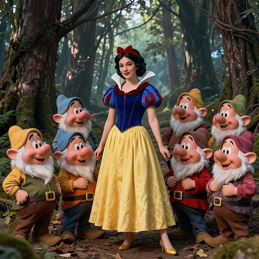 Snow White and Dwarves in Forest