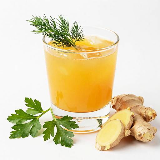 Orange Ginger Cocktail with Fresh Herbs