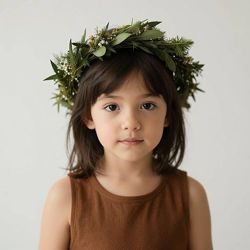 Young Child with Wreath Portrait