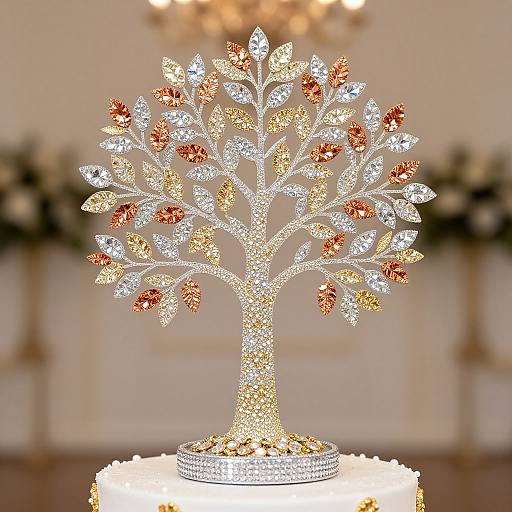 Elegant Swarovski Crystal Wedding Cake Topper