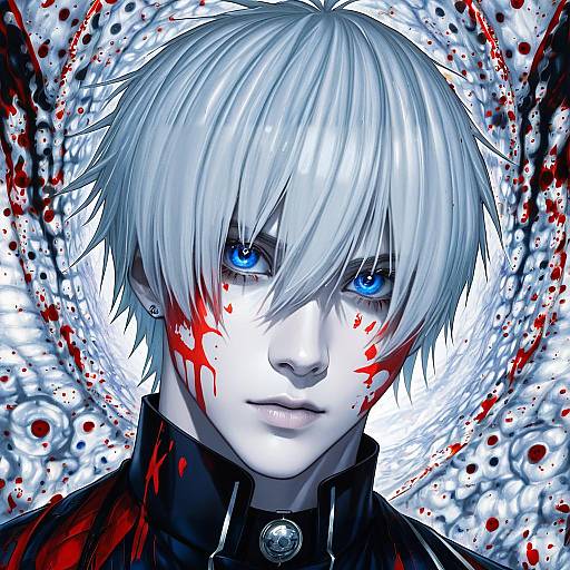 Illustration of Allen walker, d.gray-man in the style of Tanaka kusao