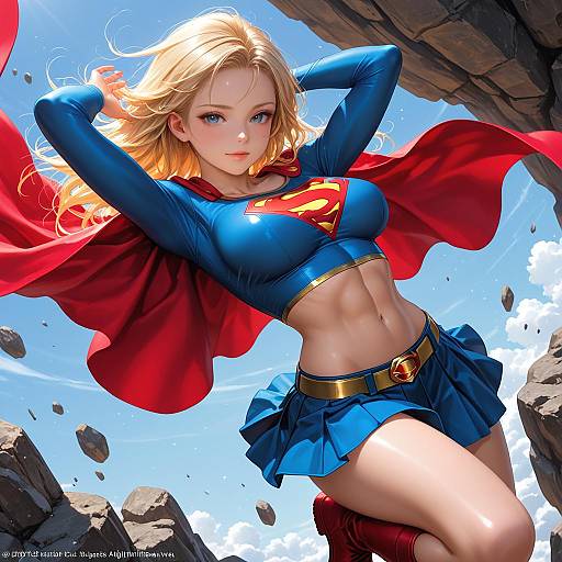 Jim Lee Style Supergirl in Flight