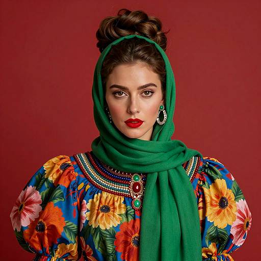 Vibrant Portrait of a Stylish Woman