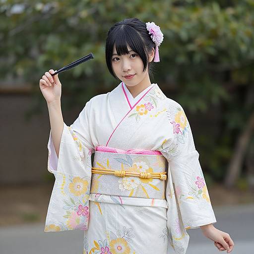 Woman in Yaoyorozu Kimono Costume