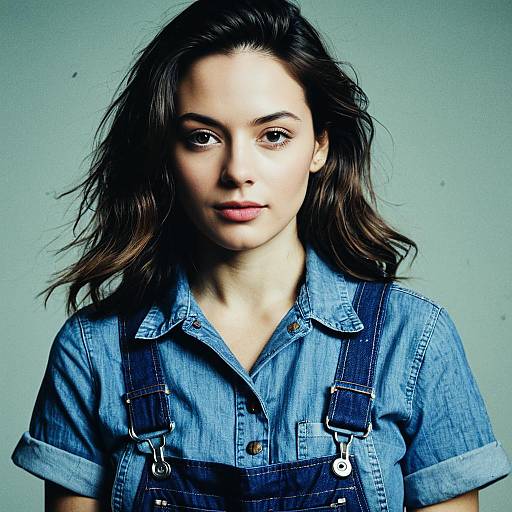 Woman in Blue Shirt and Overalls