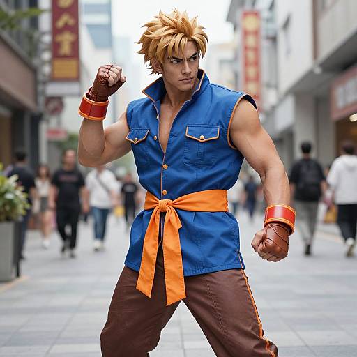 Street Fighter Blue Orange Cosplay