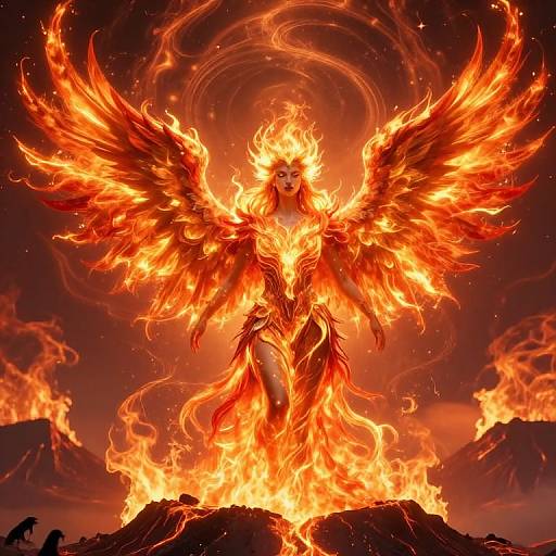 Majestic Phoenix Goddess at Sunrise