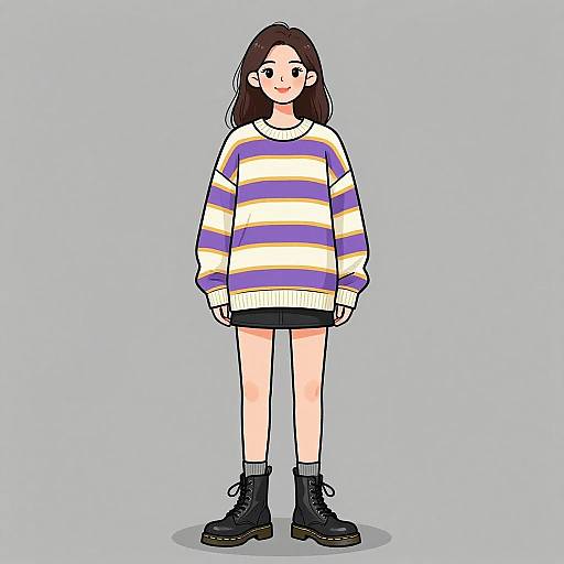 Smiling Woman in Casual Streetwear