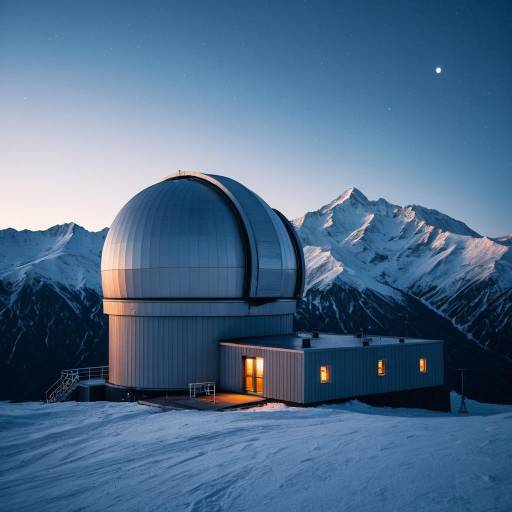Twilight Observatory in a Mountainous Landscape