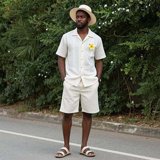 Stylish Dark-Skinned Male Summer Outfit