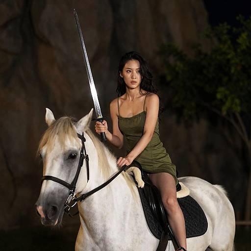 Warrior Woman on a White Horse