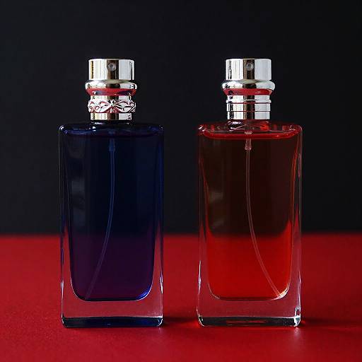 Elegant Perfume Bottles on Glossy Surface