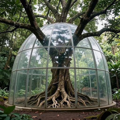 Colossal Tree Within Glass Dome