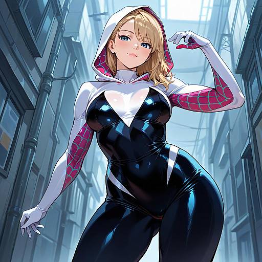 Spider Gwen in Web Print Bodysuit