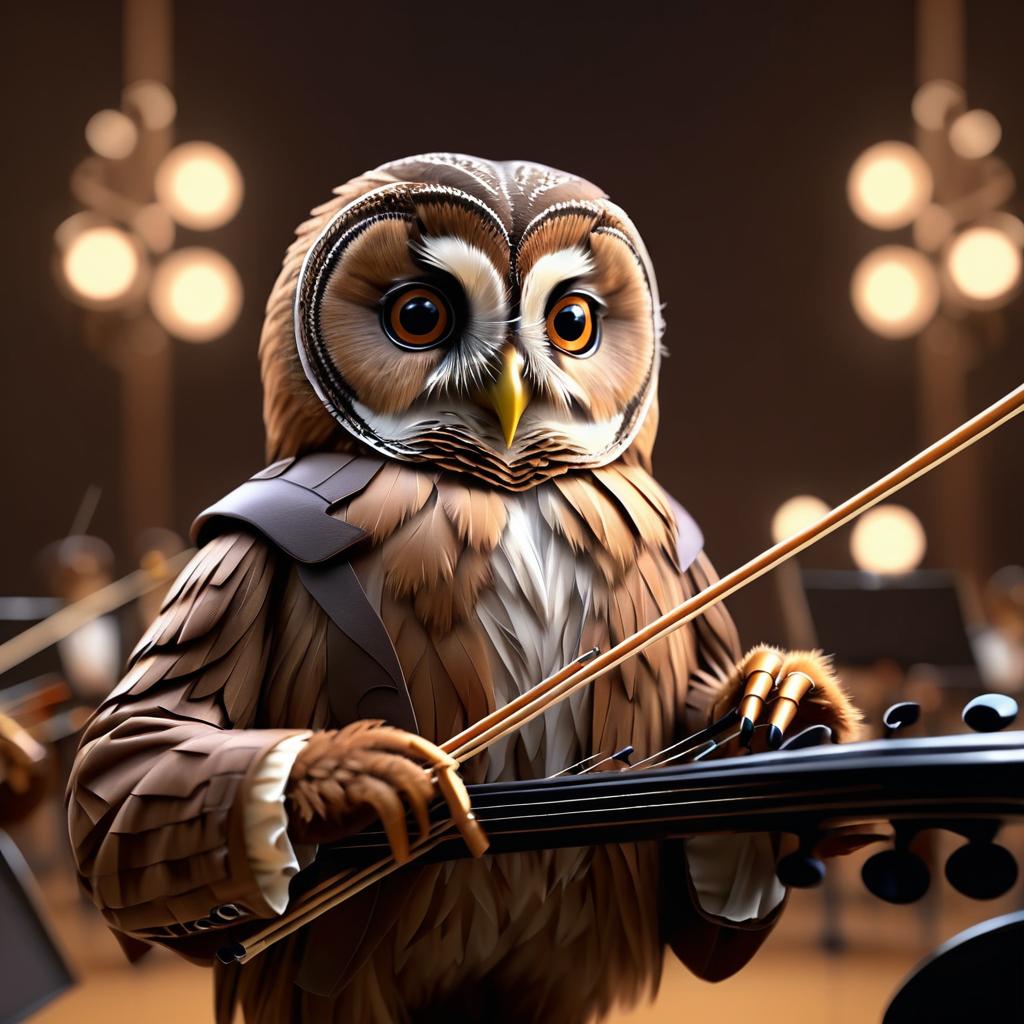 Owl Conductor Orchestrating in 4K Detail