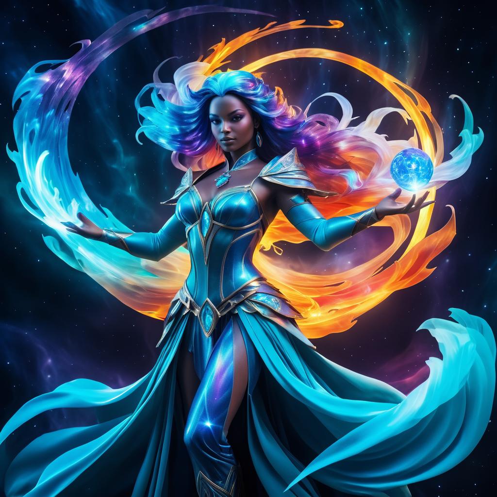 Ethereal Lunar Sorceress in Flames