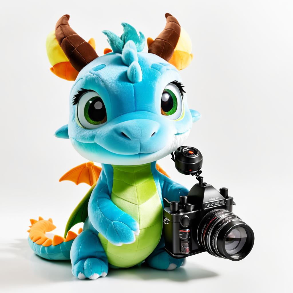 Charming Plush Dragon with Camera