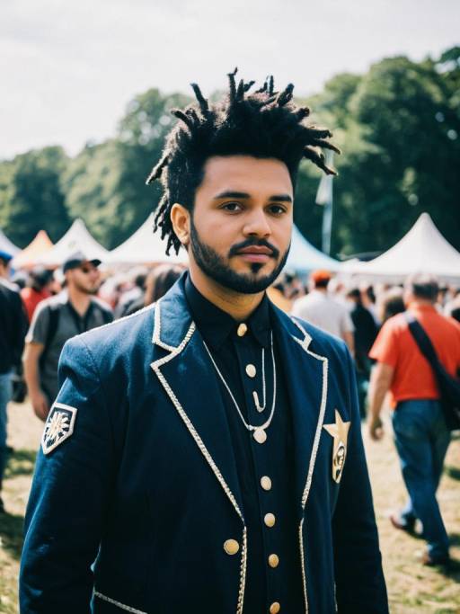 Festival Cosplay: Man in Weeknd Costume