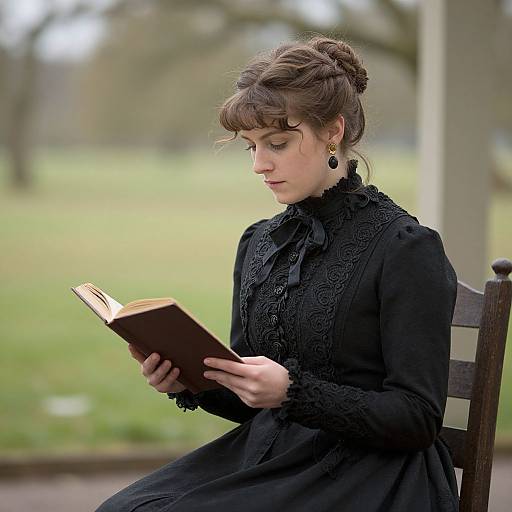 Victorian Woman Reading in Elegance