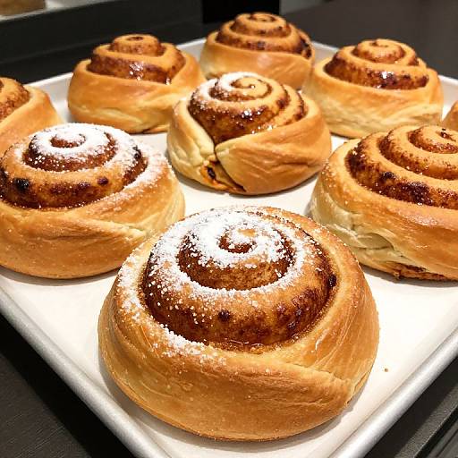 Fresh Cinnamon Buns on Tray
