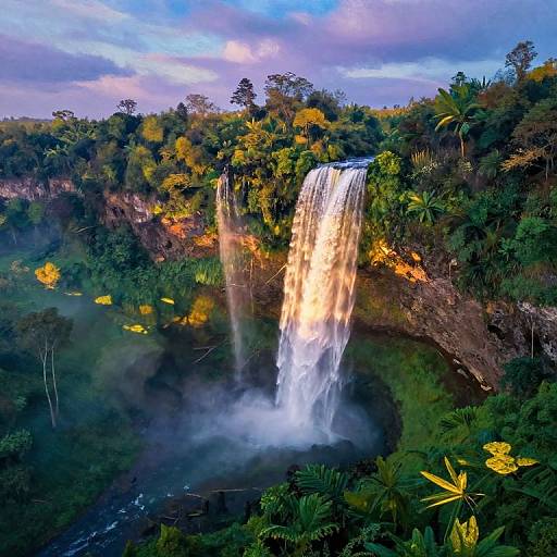 Impressionist Aerial Waterfall Landscape