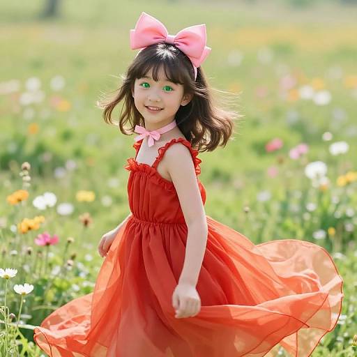 Joyful Teen Girl in Sunny Meadow